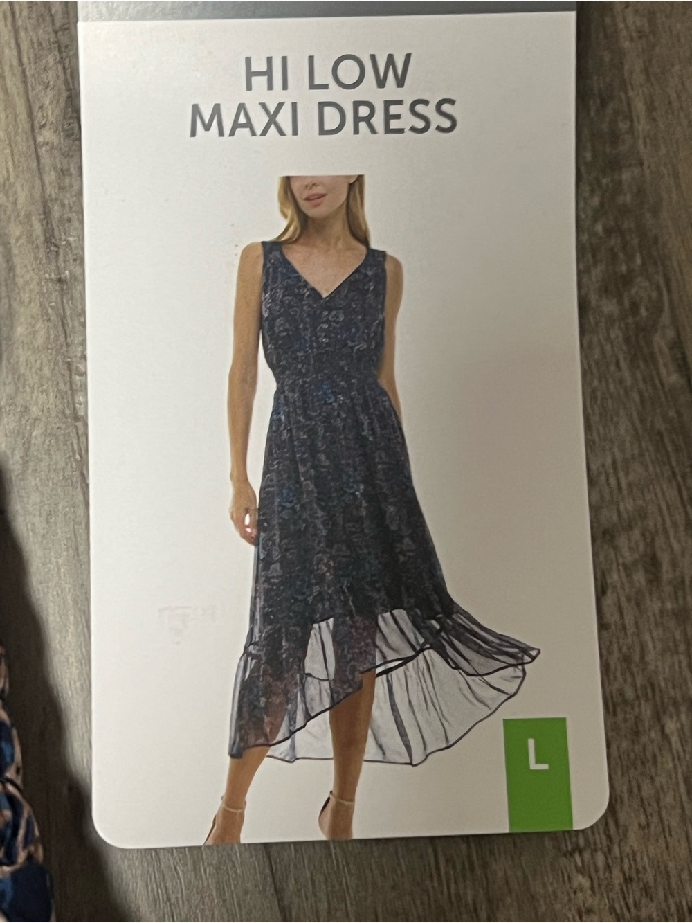 Sleeveless Navy Floral High-Low Dress - Picture 2 of 6